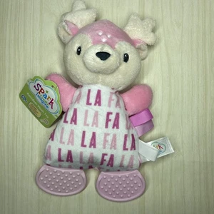 Christmas REINDEER Plush Toy Pink Fa La La Spark Create Imagine 9" Baby Rattle - Picture 1 of 6