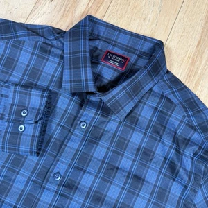 UNTUCKit Mens Button Shirt Mens XL Blue Black Plaid - Picture 1 of 8