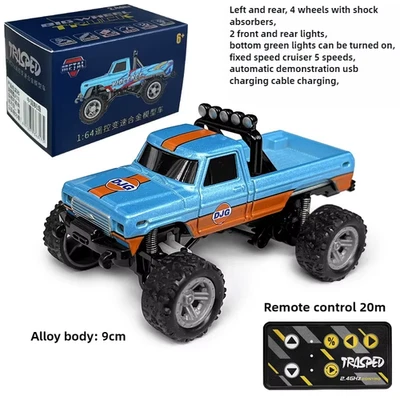 RC Off-Road Monster Truck 1/64 Remote Control Mini Climbing Car Alloy Model 2.4G - Image 1 of 4