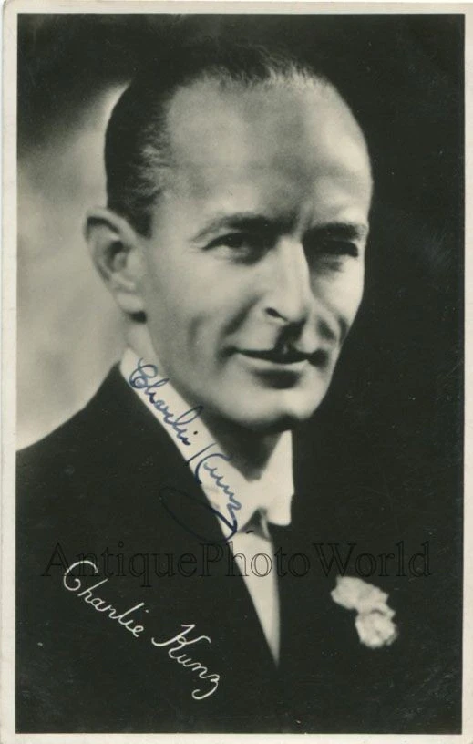 Charlie Kunz British dance band leader antique autographed signed photo pc - Image 1 of 1