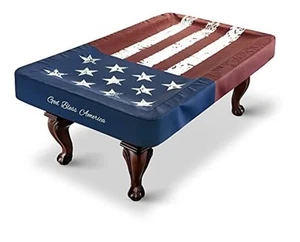 Pool Table Cover, Waterproof Indoor/Outdoor Heavy Leatherette 8FT/Old Glory BC. - Picture 1 of 7