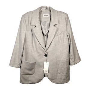 Gold Carino Blazer Ein Knopf Grau Gr. 44 US Große Taschen Business Careerwear - Bild 1 von 10