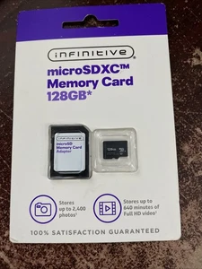 INFINITIVE 128GB Micro SDXC + Adapter Memory Card New Sealed - Picture 1 of 3