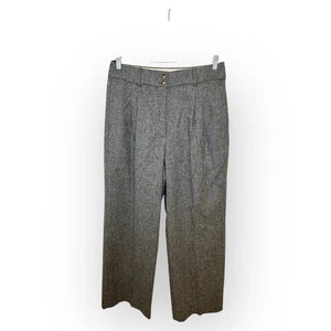 J.Crew Collection grau Wollmischung hoher Bund plissiert weites Bein Hose 14 neu mit Etikett - Bild 1 von 11