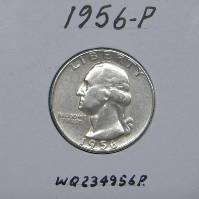 1956-P Washington quarter, 90% silver coin - Image 1 of 2