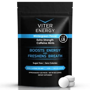 Extra Strength Caffeinated Mints 80mg Caffeine, B Vitamins, Sugar Free. (Wint... - Bild 1 von 8