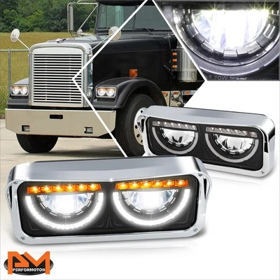 For 81-19 Kenworth W900/Western Star 4800 Full LED DRL Turn Signal Headlights — 第 1/4 张图片