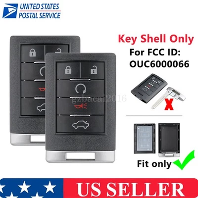 2 For 2008 2009 2010 2011 Cadillac DTS CTS Remote Key Fob Shell Case Cover - Image 1 of 4