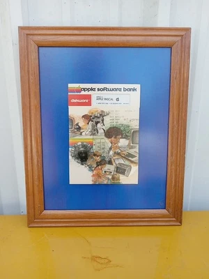 RARE FRAMED 1980 APPLE II 2 PASCAL SOFTWARE BANK DISKWARE 12X15" - Image 1 of 4