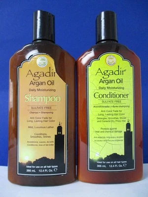 Champú y acondicionador hidratante diario AGADIR ARGAN OIL 12,4 OZ etiqueta raspada Foto 1 de 2