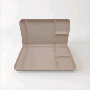 Vintage Tupperware Divided Food Lunch Trays, Set of 2, Beige B1 - Picture 1 of 7