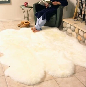 Australian Merino 6 Pelt Sheepskin Rug 3 1/2" Pile Height 18 Colors - Picture 1 of 2