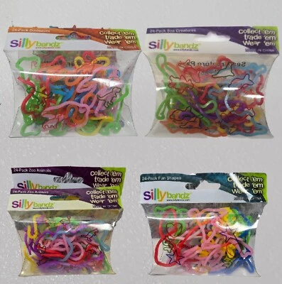 Paquete de 24 pulseras elásticas Silly Bandz variedad favores de fiesta NUEVO EN PAQUETE - LEER Foto 1 de 4