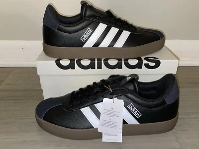 Men’s 11.5 Adidas VL Court 3.0 Black Suede Sneakers Low Casual Skate Shoe ID6286 - Image 1 of 4