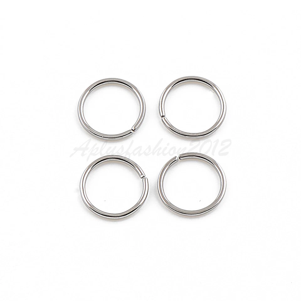 18G 20G 22G Silver Color Seamless Nose Hoop Ear Tragus Ring 1/4“ 5/16'' 3/8''  - Image 1 of 1