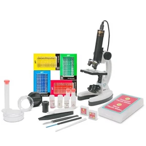 IQCREW / Amscope Kids 85pc Microscope Kit + Camera +Software +48 Prepared Slides - Picture 1 of 8