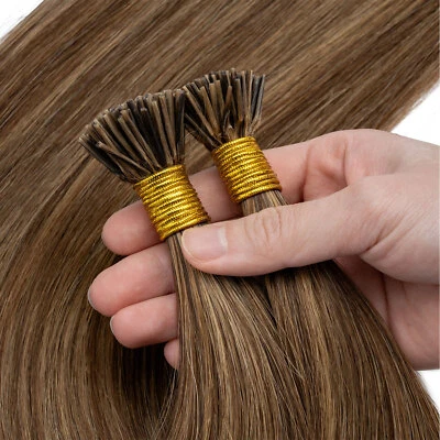 HOT 300Strands Pre Bonded Keratin I Tips Stick Remy Human Hair Extensions Blonde - Image 1 of 4
