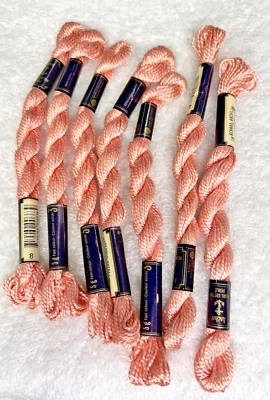 7 MINT Anchor Perle Pearl Cotton #8 Coral Embroidery Floss Vintage Skein - Image 1 of 3