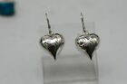 Vintage Sterling Earings 925 Silver FMC  HEART ENGRAVED A12