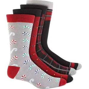 New Club Room Men's 4 Pack Holiday Crew Christmas Socks - Size 8-13 - Picture 1 of 4
