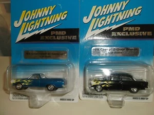 JOHNNY LIGHTNING PMD EXCLUSIVE 65 EL CAMINO & 55 CHEVY - Picture 1 of 1