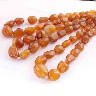 1 Strand Shaded Yellow Chalcedony Smooth Briolettes -Tumbled Shape Briolettes  - Image 1 of 3