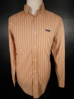 Beautiful Men's Large Ralph Lauren Chaps Orange Striped Long Sleeve Button Shirt - Image 1 of 4