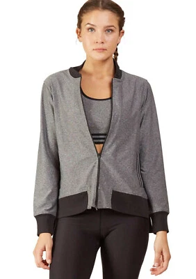 女士尺寸飞行员弹力夹克上衣跑步运动健身瑜伽运动锻炼 — 第 1/4 张图片