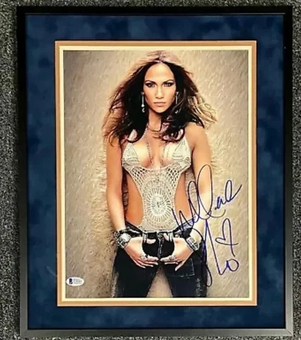 Jennifer Lopez Signed 11x14 Photo Autograph Auto Framed 15x18 Beckett BAS COA Cover