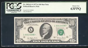 FR. 2024-L* 1977-A $10 *STAR* FRN SAN FRANCISCO, CA PCGS UNCIRCULATED-63PPQ - Picture 1 of 2