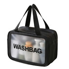 1 Pcs Matte Translucent Toiletry Bag Pvc With Wet And Dry Separation Black V1y6