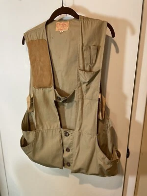 VTG BOB ALLEN Vest GUN CLUB HUNTING OUTDOOR SPORTSWEAR Men’s Size 42 KHAKI IOWA - Image 1 of 4