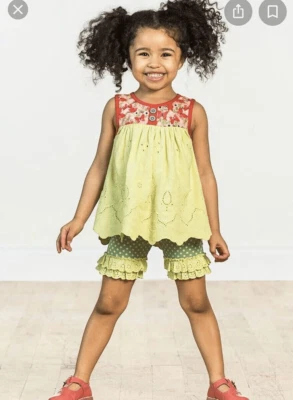 Matilda Jane Cross Country Shorties Girls Camp MJC Green Dot Shorts Size 4 - Image 1 of 4