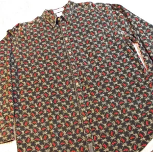 NICE FADE Columbia Mens Vintage Corduroy Shirt Lg Goose Print - Picture 1 of 8