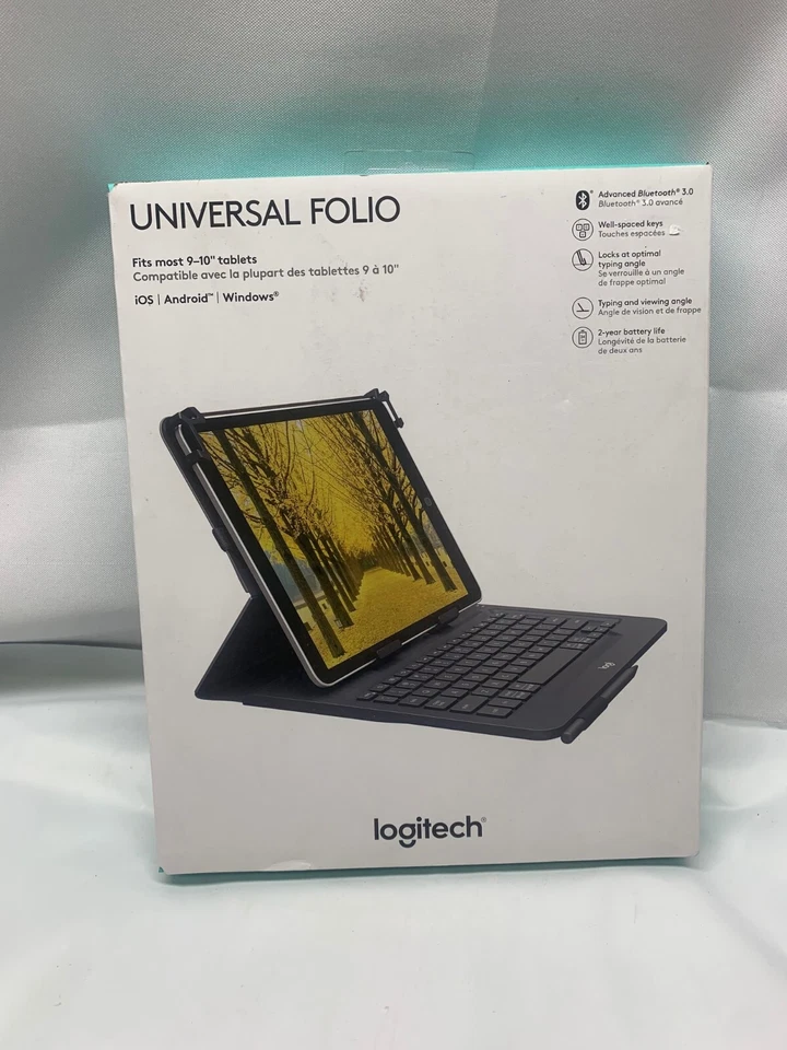 Logitech Universal Folio Tablet Keyboard Cover Case for 10.5" iPad 920-008334