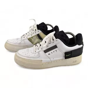 Nike Air Force 1 Type White Black N.354 Volt Men's Sz US 9.5 UK 8.5 EUR 43 - Picture 1 of 9