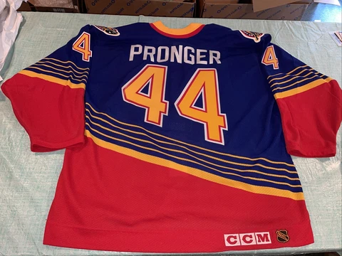 Adult 54 Authentic St Louis Blues Chris Pronger CCM Pro Jersey 1995 Clean Mic Cover