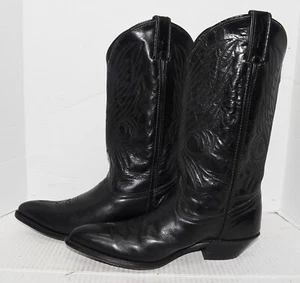CODE WEST Botas Elegantes Cuero Negro Vaquera Occidental Botas de Montar para Mujer Talla 7.5 - Imagen 1 de 6