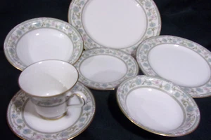 VINTAGE NORITAKE MIYOSHI 7194 IVORY CHINA ~ 7PC PLACE CHINA SETTING DINNERWARE - Picture 1 of 18