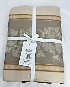 Williams Sonoma Jacquard Herbstlaub Tischdecke hellbraun gold 70 x 108 Thanksgive A - Bild 1 von 4