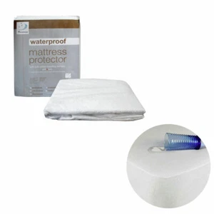 Fully Fitted Terry Waterproof Mattress Protector 30cm Wall - Picture 1 of 2