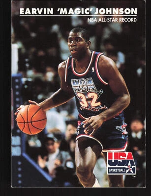 1992 SkyBox USA #34 Earvin "Magic" Johnson NBA All-Star Record - Image 1 of 2