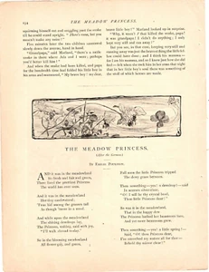 1884 Print Magazine Story  Poem Illustrated Emile Poulsson Butterfly Flowers - Bild 1 von 2