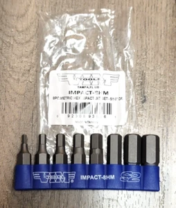 VIM Tools 8pc 5/16" Hex Metric Hex Bit Set for Hand Impact Driver #IMPACT-8HM - Foto 1 di 1