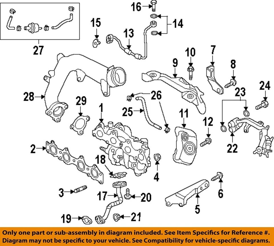 HYUNDAI OEM 17-20 Elantra GT Turbocharger Components-Water Inlet Pipe 282352B800 - Image 1 of 1