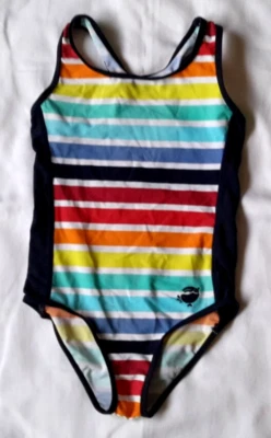 JAKO-O Badeanzug Gr.116 mit Ringerrücken & bunt gestreift /Regenbogen  TOP - Bild 1 von 4