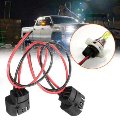 2× Wire Pigtail Female H16 PS24W 5202 Harness Fog Light Bulb Connector Plug - Image 1 of 4