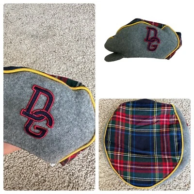 Dolce & Gabbana Wool Newsboy Cap Hat Size M Red Plaid Gray D&G  Italy - Image 1 of 4