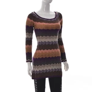 Túnica Missoni Lindex Mujer Mezcla Brillo Ajustada Top Cerradura Espalda Manga Larga XS - Imagen 1 de 7