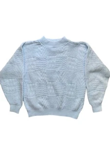 80’s Vintage Spunky Pastel Baby Blue Sweater - Picture 1 of 7